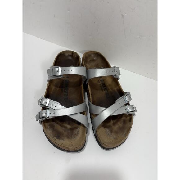Birkenstock Franca Silver Birko Flor Narrow Sandals Sz 40 (US 9 -9.5) Sandal - Picture 1 of 8